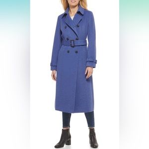 NWT Cole Haan Women's Flared Trench Slick Wool Coat Size 10